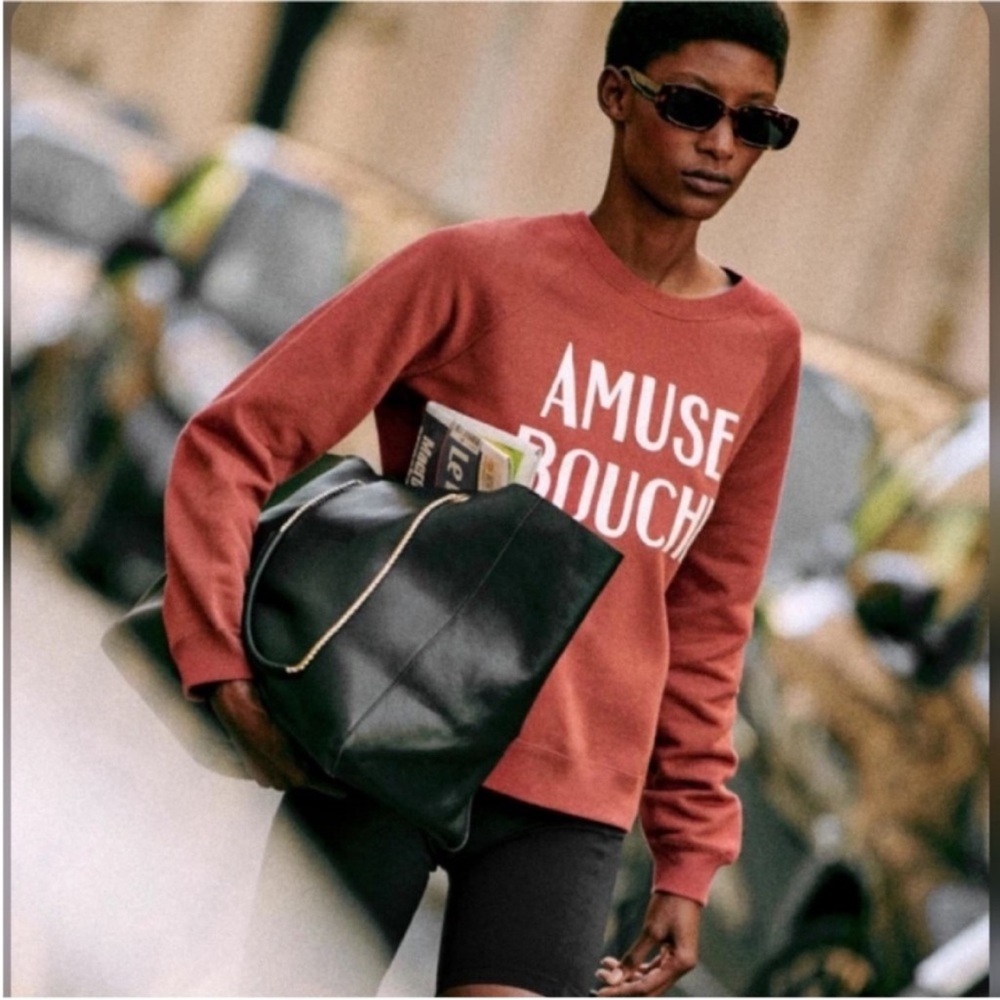 Sezane Amuse Bouche Sweatshirt Bois de Rose/Ecru